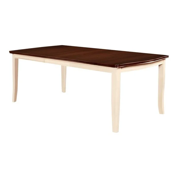 Furniture of America Delila Extendable Dining Table in Vintage White
