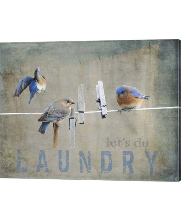 Metaverse Jai Johnson 'Laundry Day Bluebirds' Canvas Art - Size: Medium