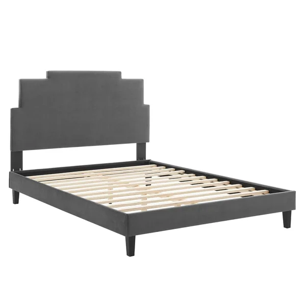 Lindsey Performance Velvet Twin Platform Bed MOD-6897-CHA