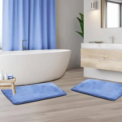 Steph Bath Rug Latitude Run Size: Small/Large, Color: Calm Blue