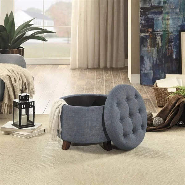 Pemberly Row Wood Storage Ottoman in Blue Gray - PR-4753-2018742