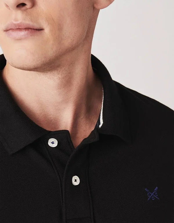 Crew Clothing Classic Pique Polo Shirt - Black