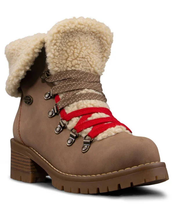 Lugz Women's Adore Fur Oxford Boots in Roasted Cashew - Size 6.0