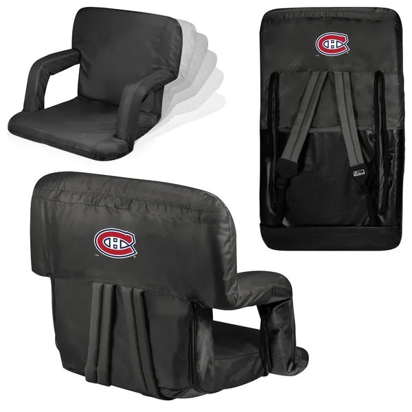 Black Montreal Canadiens Ventura Portable Reclining Stadium Seat