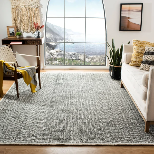 Safavieh Abstract 605 Area Rug, Ivory, Black, 6& x 6& Square