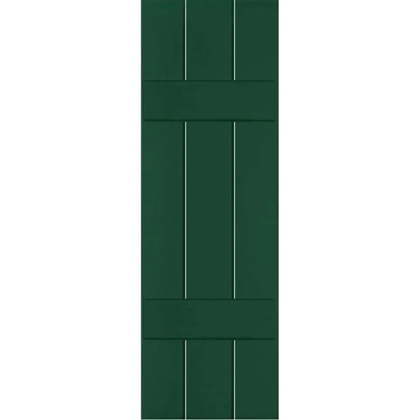 Ekena Millwork 2-Pack 12-in W x 44-in H Chrome Green Board and Batten Wood Western Red Cedar Exterior Shutters, RWB12X044CGW
