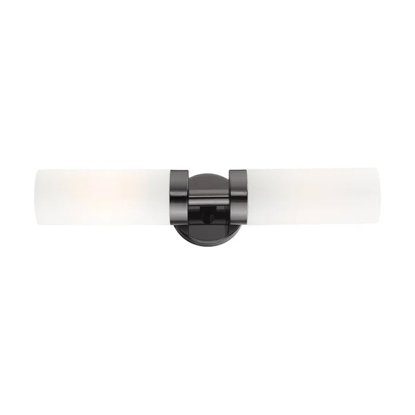 Livex Lighting Aero 2 Light Black Chrome ADA Vanity Sconce 15072-46