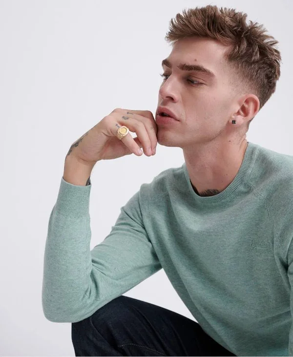Superdry Orange Label Cotton Jumper, Green (S)