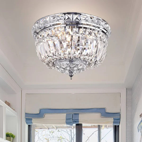 Warehouse of Tiffany Landek Chrome 10x22 Crystal Ceiling Lamp