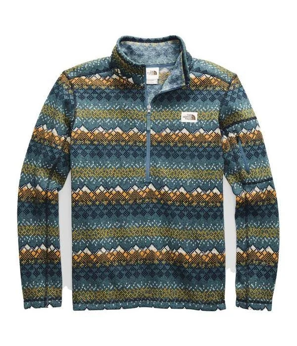The North Face Men's Gordon Lyons Novelty 1/4 Zip Pullover (Size: XXL): Summit Gold Landscape Knit