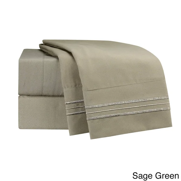 Clara Clark Premier 1800 Series Deep Pocket Bed Sheet Set - Sage - 4 Piece - California King