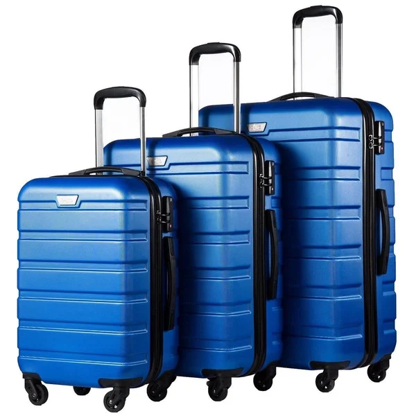 Coolife Luggage 3 Piece Set Spinner Trolley Suitcase Hard Shell Lightweight Carr